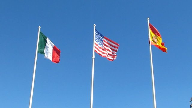 Couleurs des USA, de l'Italie et de l'Espagne