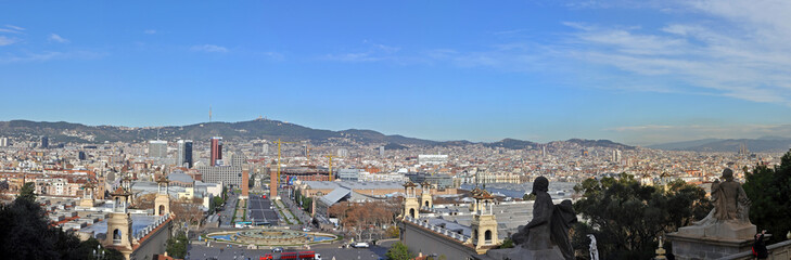 Fototapeta na wymiar Panorama view of Barcelona