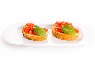 bruschetta on plate