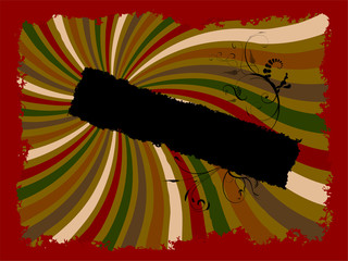 Grunge vector illustration with swirls rays