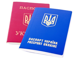 Fototapeta premium Two passports isolated on white background