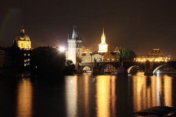 Fototapeta na wymiar Prague Old Town with the Bridge Tower in the Night