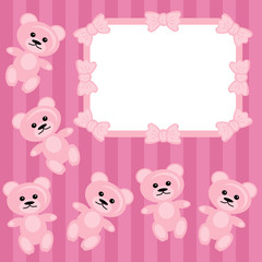 children frame with teddy bear