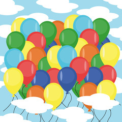 many balloons in sky
