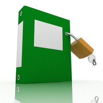 folder with the lock on a white background