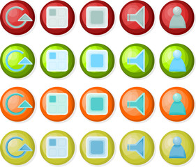 Set of a colored playback icons B