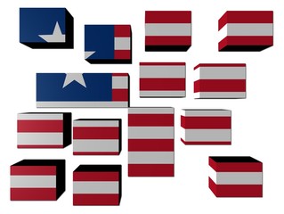 Liberia Flag on cubes against white illustration