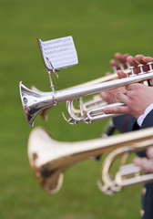 Musicians playing trumpet