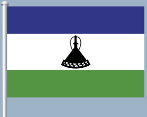 Flaggenserie-Suedafrika-Lesotho