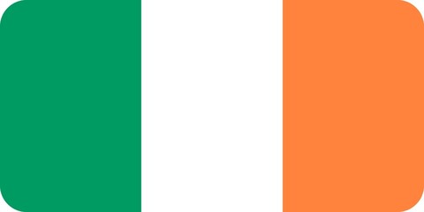 Drapeau de l'Irlande aux coins arrondis