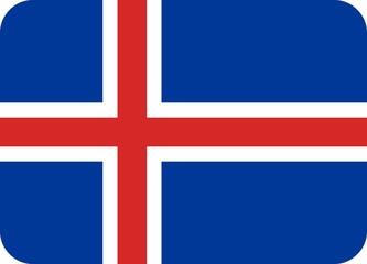 Drapeau de l'Islande aux coins arrondis