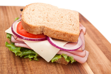 Delicious ham sandwich