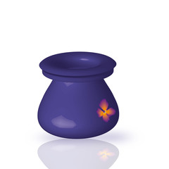 Violett vase mit blume
