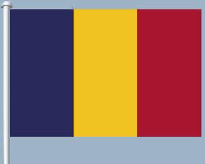 Flaggenserie-Zentralafrika-Tschad