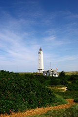 Fototapeta na wymiar Leuchtturm von Blavand in Dänemark