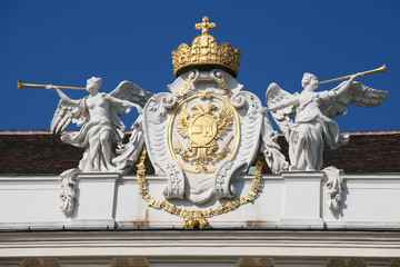 Naklejka premium Habsburg Coat of Arms at the Hofburg in Vienna