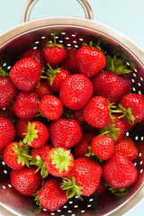 Strawberries in a colander