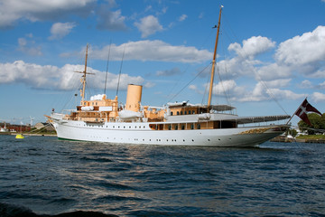 Naklejka premium Danish Queen's Royal yacht moored
