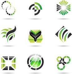 Various green abstract icons, Set 9