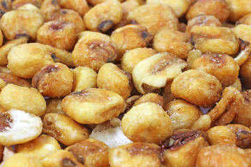 Layer of roasted salted corn nuts