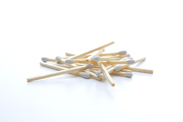 Stack of white tip matches