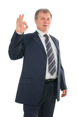 mature businessman with ok sign