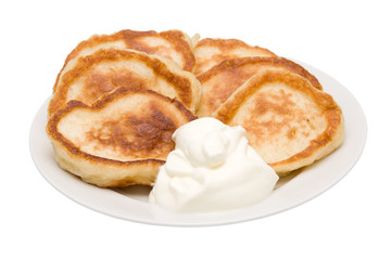 Fritters with sour cream