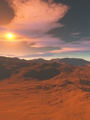 Abendhimmel im Gebirge