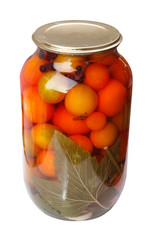 Tomatoes in a glass jar