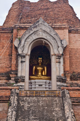 Buddha image in ruin pagoda