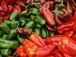 Large Red and Green Organic Peppers