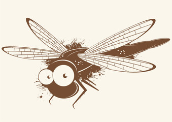 libelle cartoon vintage lustig