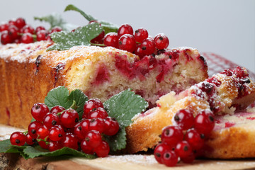 Red currant sponge cake