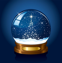 Snow globe with stars