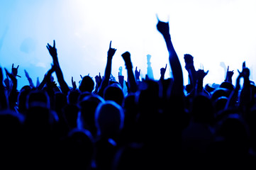 Jubelnde Menschenmenge auf Rock-Konzert