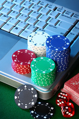 Conceptual shot for online gambling - 24690525