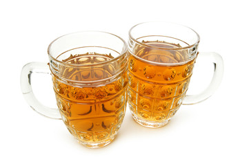 Beer glasses isolated on the white background