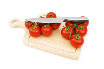 Red tomatoes isolated on the white background