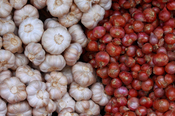 garlic and shallot background