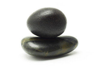 two black pebble stones