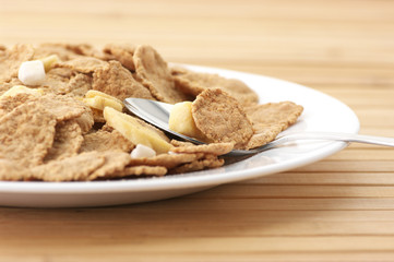 Breakfast cereal in plate