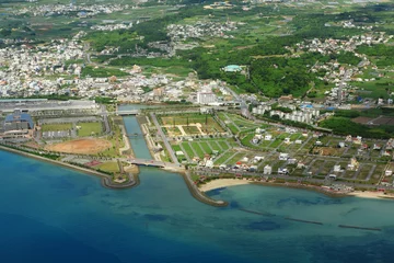 Gardinen aerial photo of okinawa japan © leungchopan
