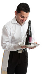 Smiling waiter, servant or bartender