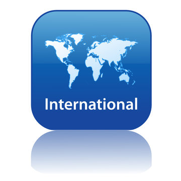 INTERNATIONAL Web Button (world map global travel worldwide go)