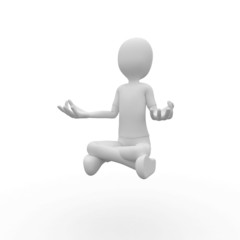 3d man meditating