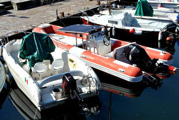 anchored sailing boats