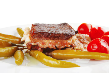 beef meat with yellow cheese