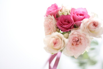 Pink Roses bouque for wedding
