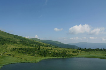 Mountaine lake at the Karpaty