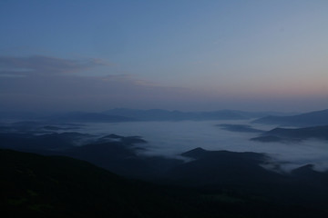 sunset in tne mountain